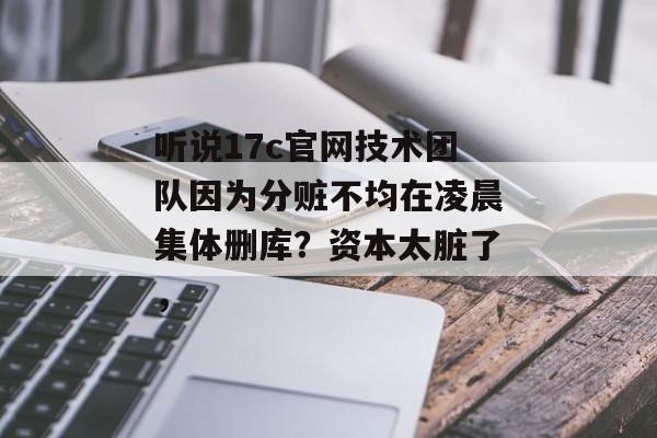 听说17c官网技术团队因为分赃不均在凌晨集体删库？资本太脏了，
